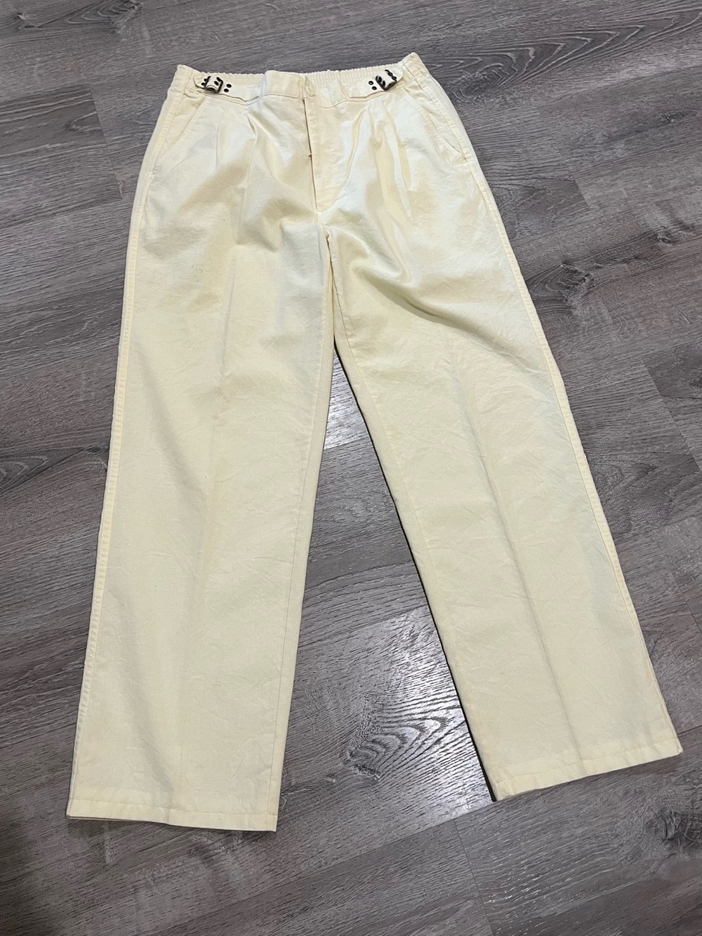 Men's Vintage Yellow Polo Ralph Lauren Checkmate Straight-Leg Pants